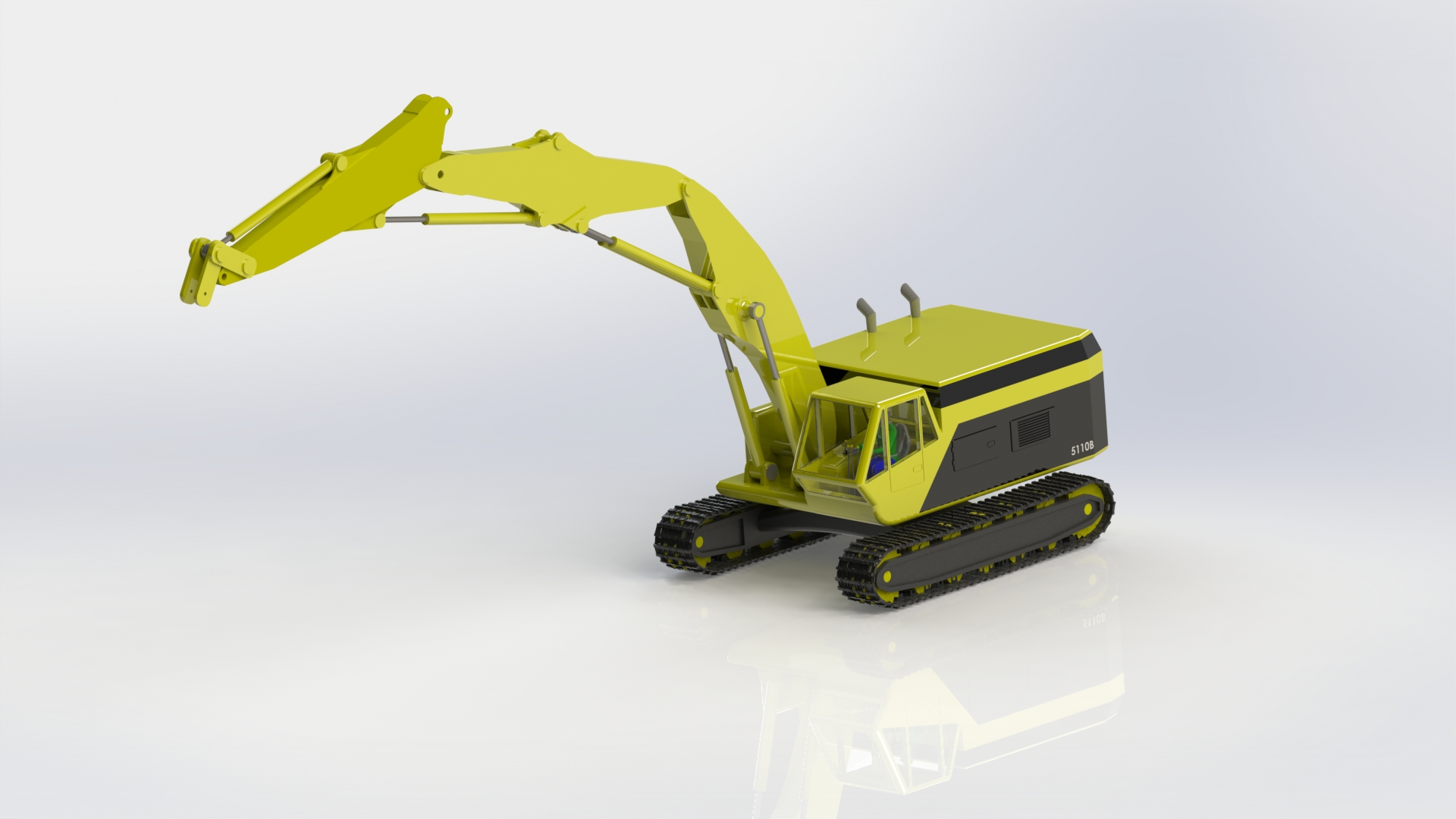 CAT 5110B重型矿用挖土机外壳模型3D图纸 solidworks2014设计